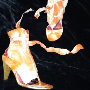 Tie-dyed Leather Luichiny Sandels